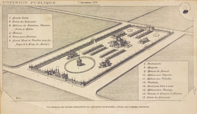 Site de l'exposition de Montréal, L'Opinion publique, 7 septembre 1876, VM6, R-3282-2 (204 Ouest)