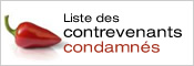 Liste des contrevenants