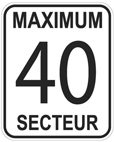 Traffic signs used in the 40 km/h sectors