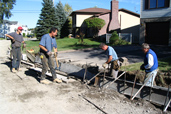 Travaux publics rue Soupras � l'�le-Bizard.