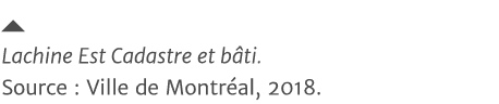    Lachine Est Cadastre et bâti  Source : Ville de Montréal, 2018 