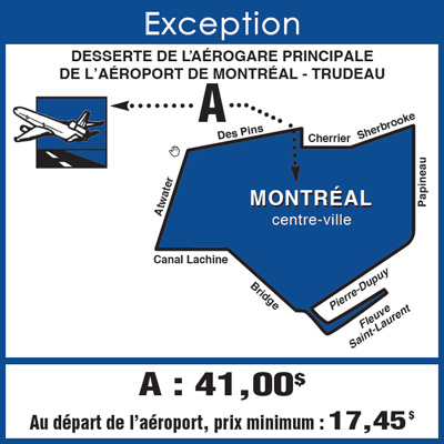 Tarif lorsque le départ s’effectue de l’aéroport Montréal-Trudeau