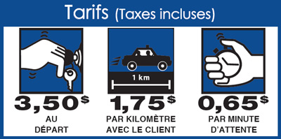 Tarification affichée dans les taxis
