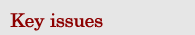 Key issues