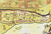 Plan de la ville de Montréal et des fortifications, 1758