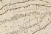 Carte ancienne montrant le boulevard Gouin à Rivière-des-Prairies, 1834