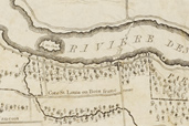 Carte ancienne montrant le chemin de la Côte-Saint-Louis à Saraguay, 1834