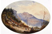 Illustration d’un portage, vers 1856
