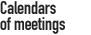 Calendar of meetings