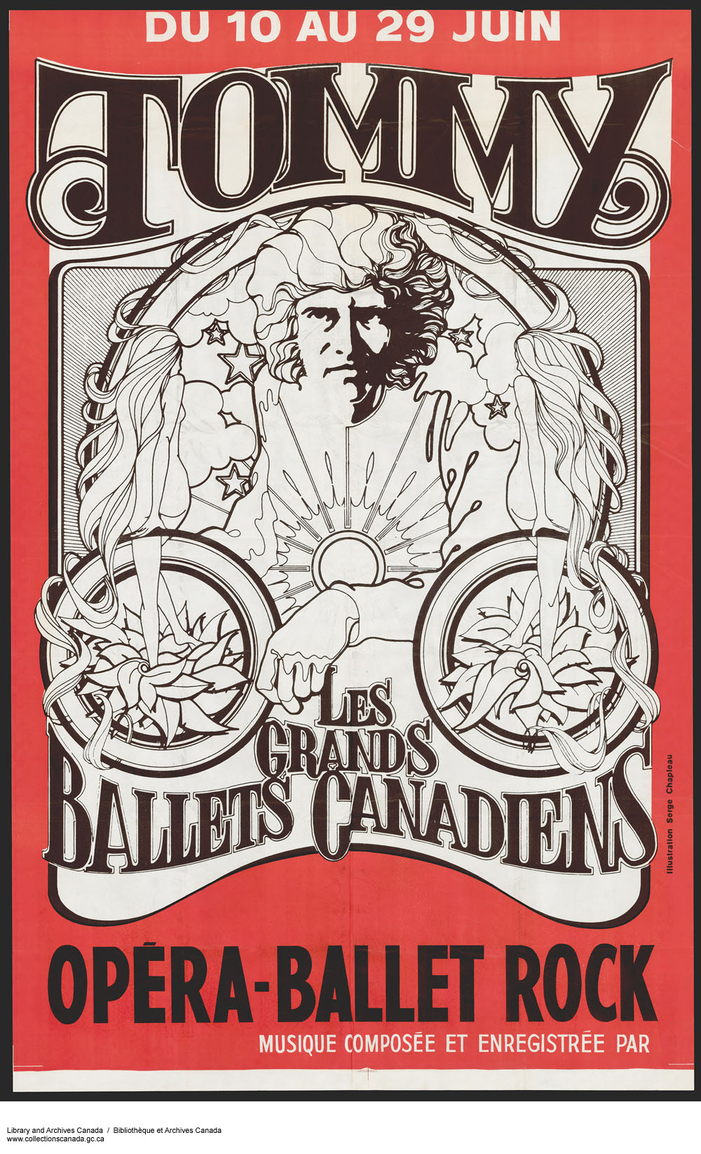 Affiche du ballet-opéra rock Tommy! présenté en 1971 sous la direction artistique de Ludmilla Chiriaeff.