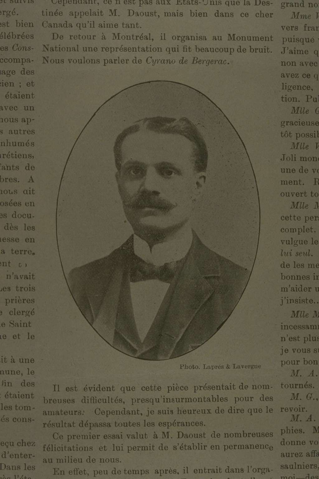 Portrait de Julien D’Aoust en 1901. 