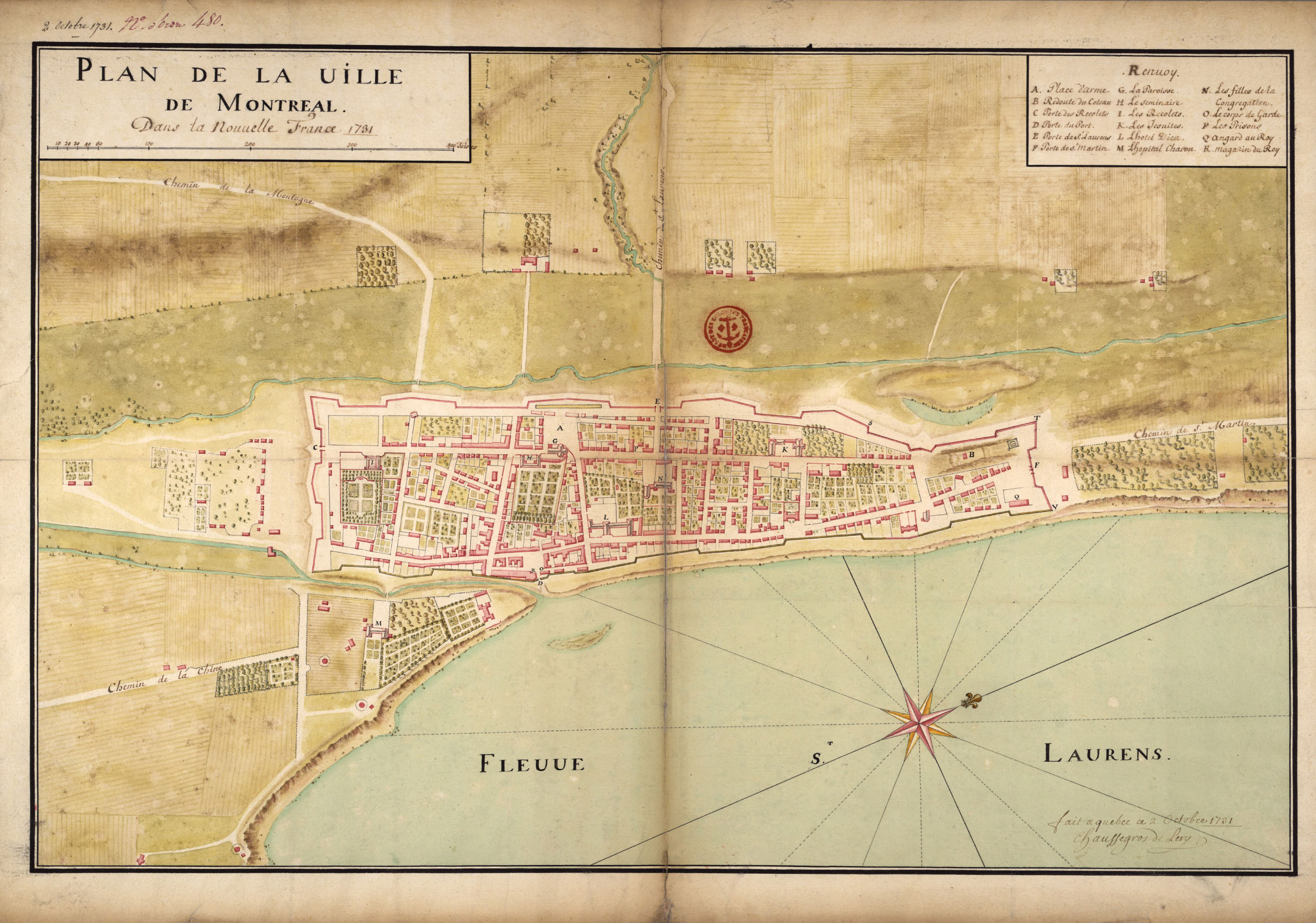 Plan de Montréal en 1731