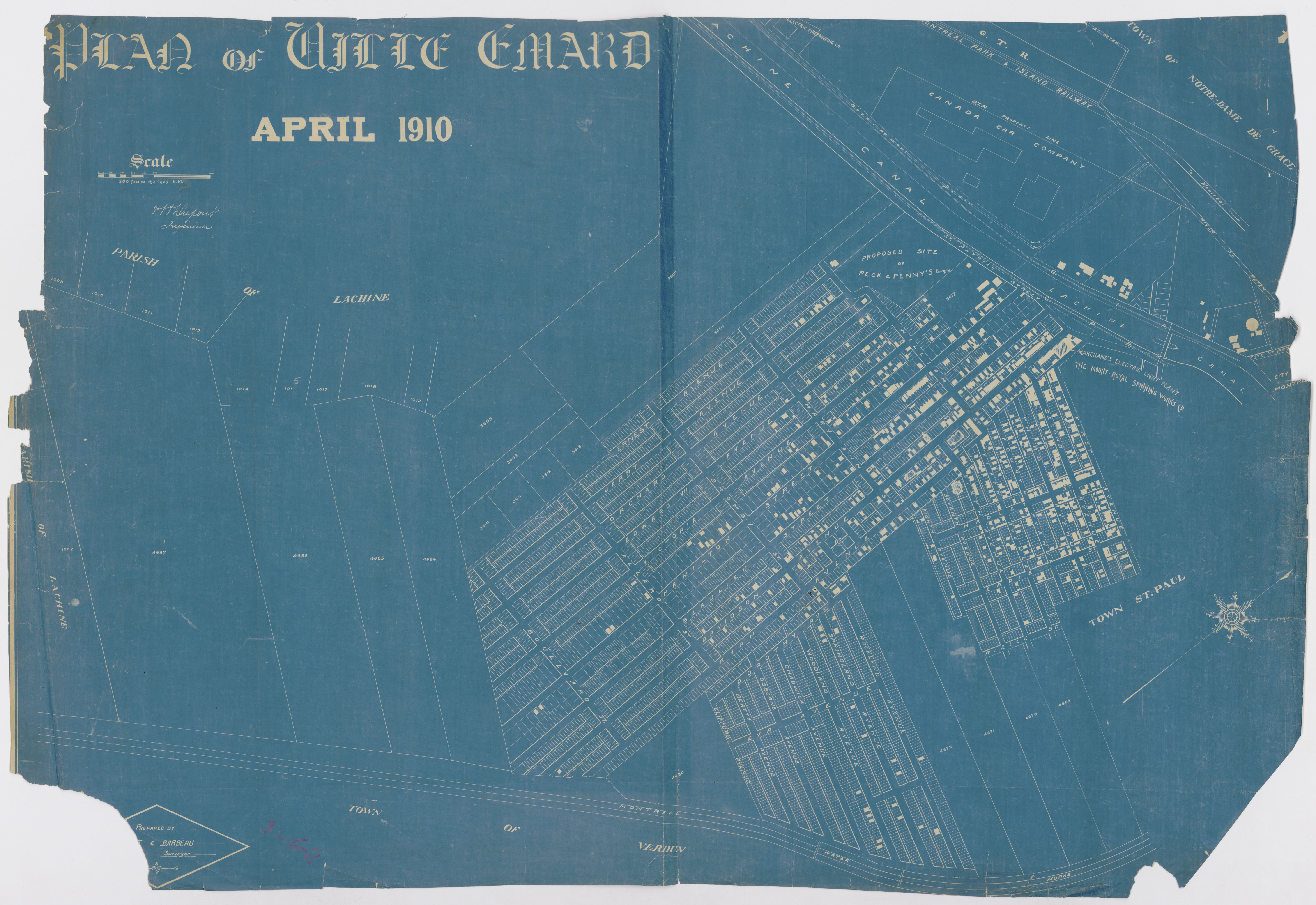 Plan de Ville-Émard en avril 1910