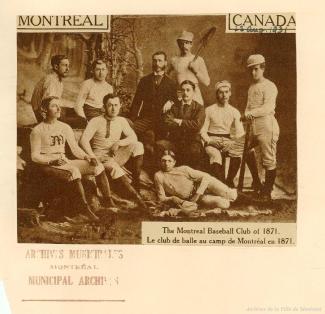 Photo d’une équipe de baseball de Montréal de 1871.