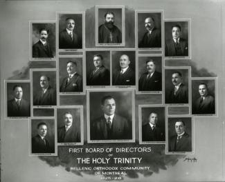 Photo composite montrant les membres du conseil d'administration de Holy Trinity en 1925-1926