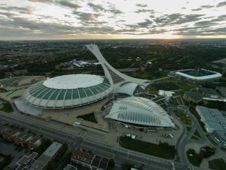 Vue aérienne du Parc olympique en 2014