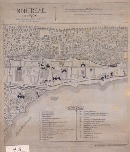 Copie d'un plan montrant Montréal vers 1760
