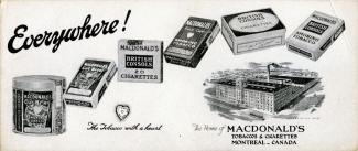 Publicité des produits de la Macdonald Tobacco