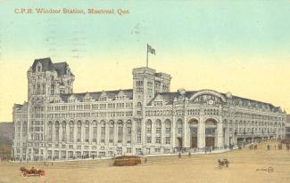 Carte postale montrant la gare Windsor avant 1914.