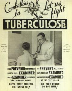 Affiche de prévention contre la tuberculose publiée par le Service de la Santé.