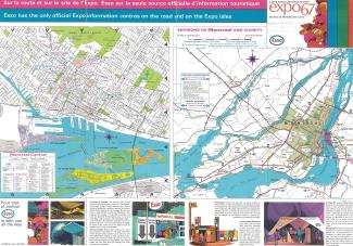 Carte détaillée Expo 67 et environs de Montréal produite par Esso