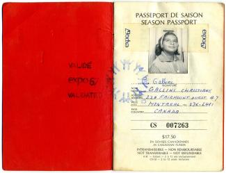 Première page d'un passeport d'Expo 67.