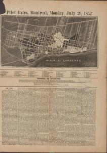 Page du journal Pilot Extra sur le grand incendie de 1852.