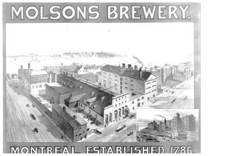 Représentation de la brasserie Molson vers 1860.
