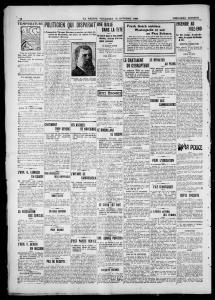 Page 14 de La Presse du 30 octobre 1908 comprenant un article sur la condamnation du Dr Geoffrion
