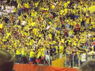 Les Colombiens sont nombreux au match du soccer au Stade olympique le 17 juin 2015.