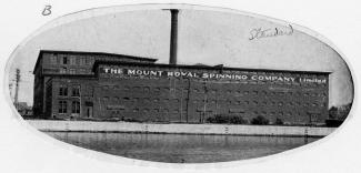Photo médaillon de la Mount Royal Spinning Company sise sur le bord du canal de Lachine.