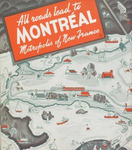 Première de couverture d’un guide de voyage de Montréal de 1939.