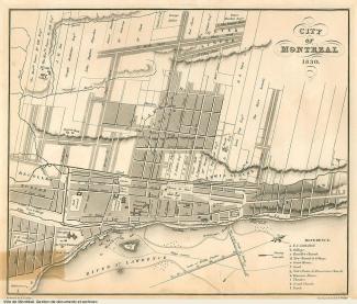 Plan de la ville de Montréal en 1830