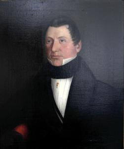 Peinture représentant un homme d’âge mûr en costume du début du XIXe siècle.