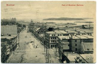 Carte postale montrant la place D'Youville vers 1900, avant la construction de la caserne de pompiers.