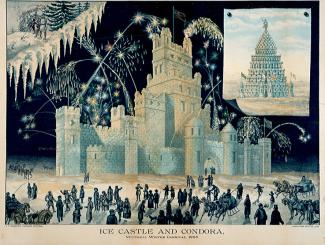 Palais de glace et Condora, carnaval de Montréal en 1885.  