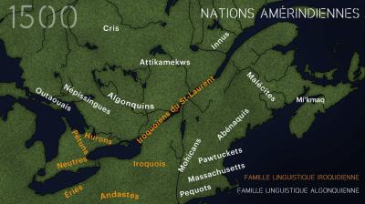 Carte montrant l’emplacement des différentes nations amérindiennes