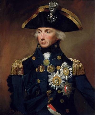 Portrait taille d’Horatio Nelson en uniforme