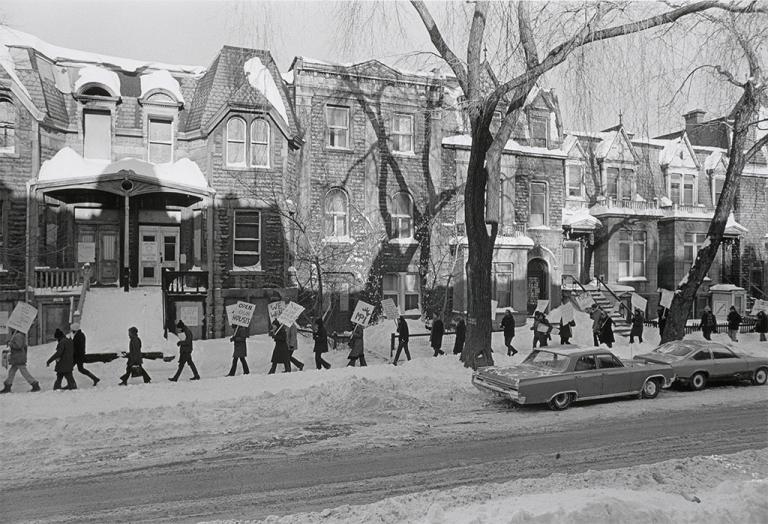 Manifestation du Comité des Citoyens Milton Parc, rue Hutchison