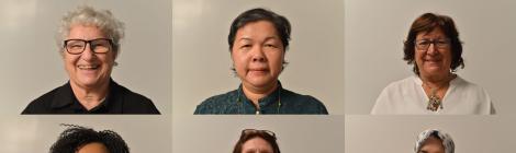 Photos de neuf femmes en plan rapproché