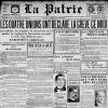 Une du journal La Patrie du 12 décembre 1918 avec en titre "Les quatre unions ont déclaré la grève ce midi"