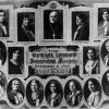 Photos individuelles en médaillon de quinze femmes et d'un homme.