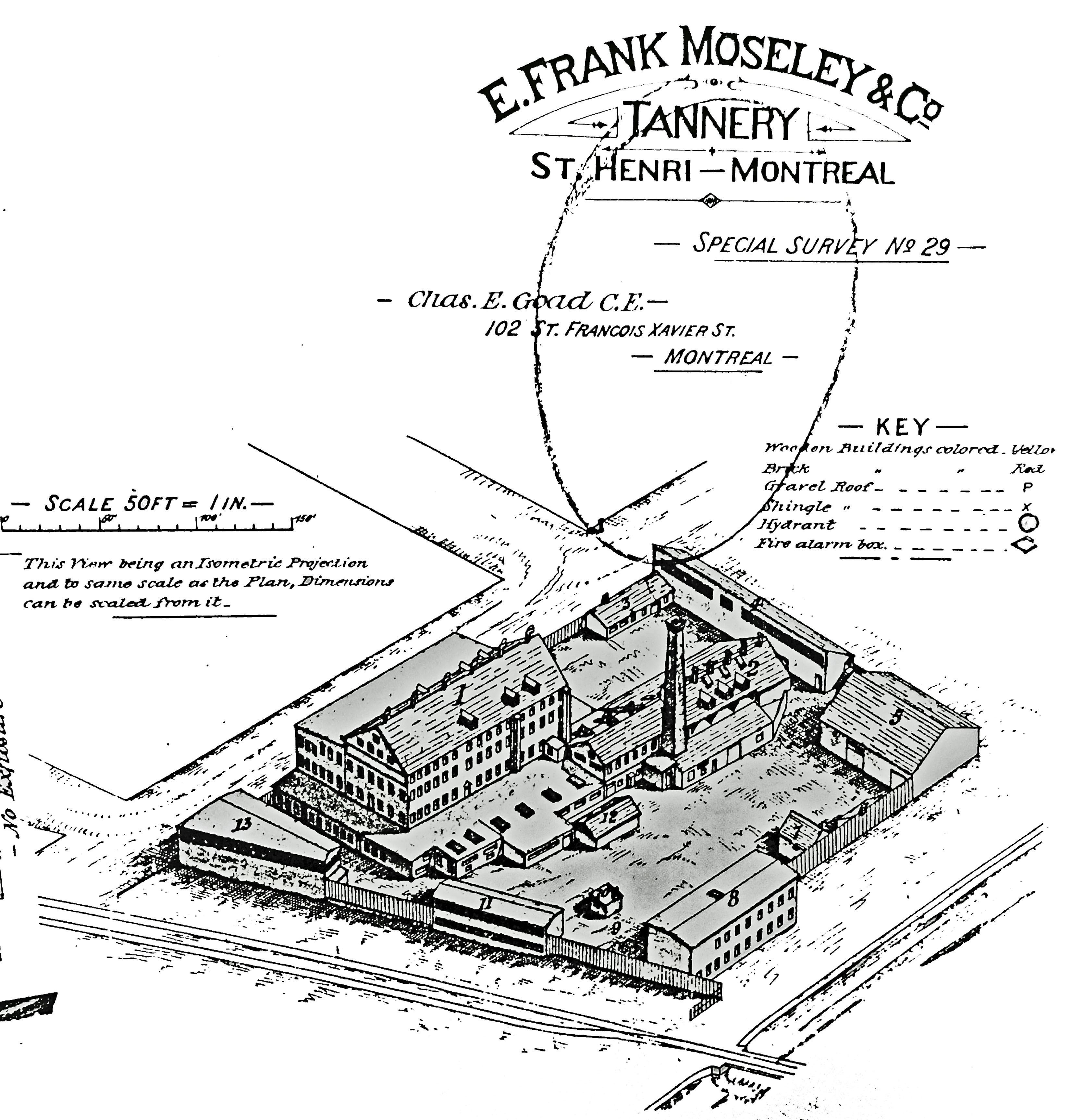 Plan de la tannerie Moseley