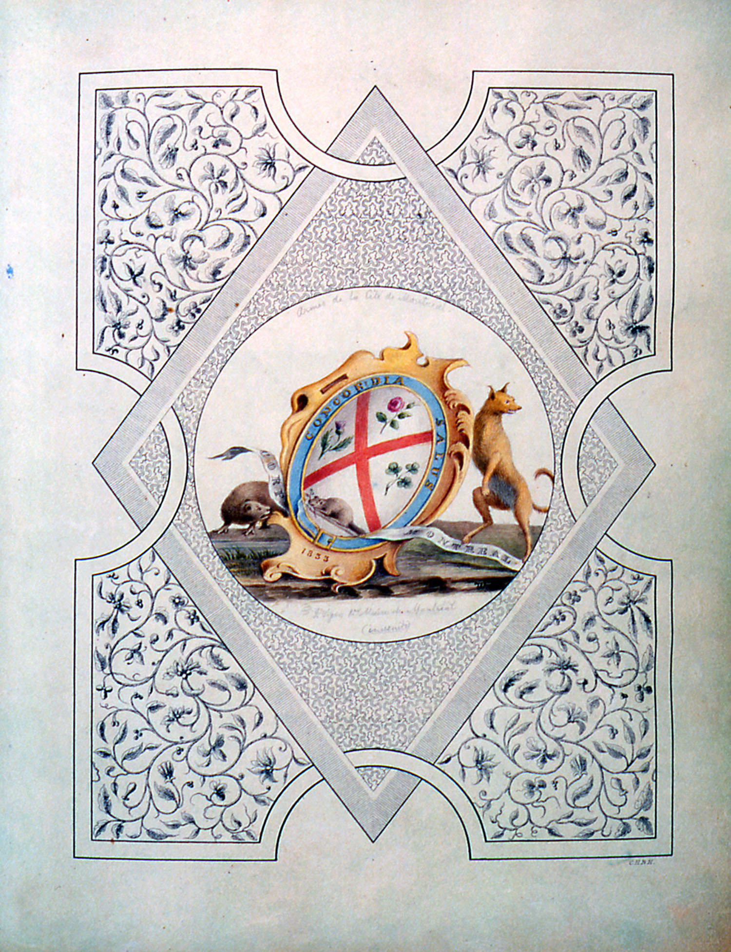 Armoiries de Montréal telles que dessinées par Jacques Viger