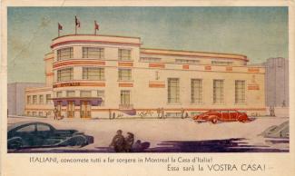 Carte postale annonçant l'ouverture prochaine de la Casa d'Italia