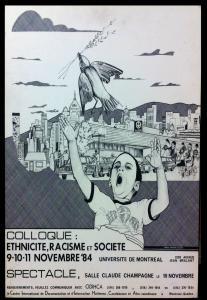 Affiche du colloque Ethnicité, racisme et société tenu en novembre 1984.