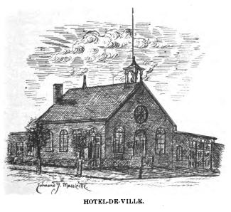 Illustration montrant le premier hôtel de ville de Sainte-Cunégonde