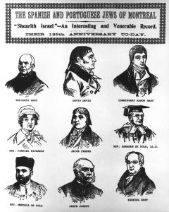Portraits individuels de huit hommes et d'une femme membres de la synagogue Shearith Israel.