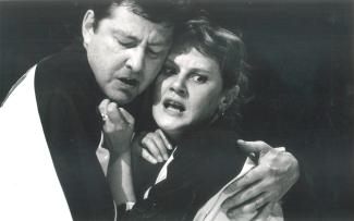 Sylvie Potvin et Robert Gravel lors d'un match de la LNI en mai 1988