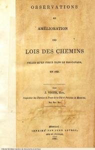 Page couverture d'un ouvrage écrit par Jacques Viger